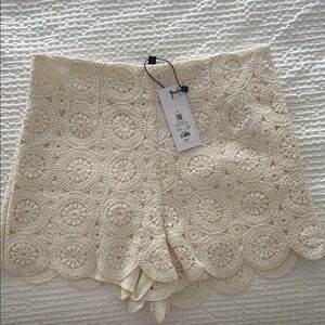 Elegant Cream Lace Women Shorts from Dynamite